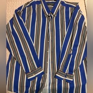 Vtg Reed & James Loafers Mens XL Vintage 90s Vertical Striped Long Sleeve Shirt